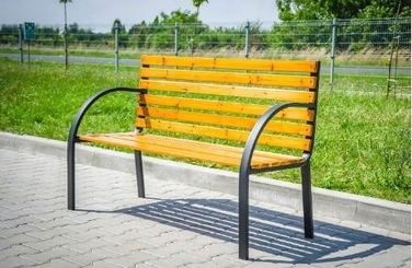 Садова лавка Go Garden дерев'яна з спинкою, коричнева, 122 x 59 см