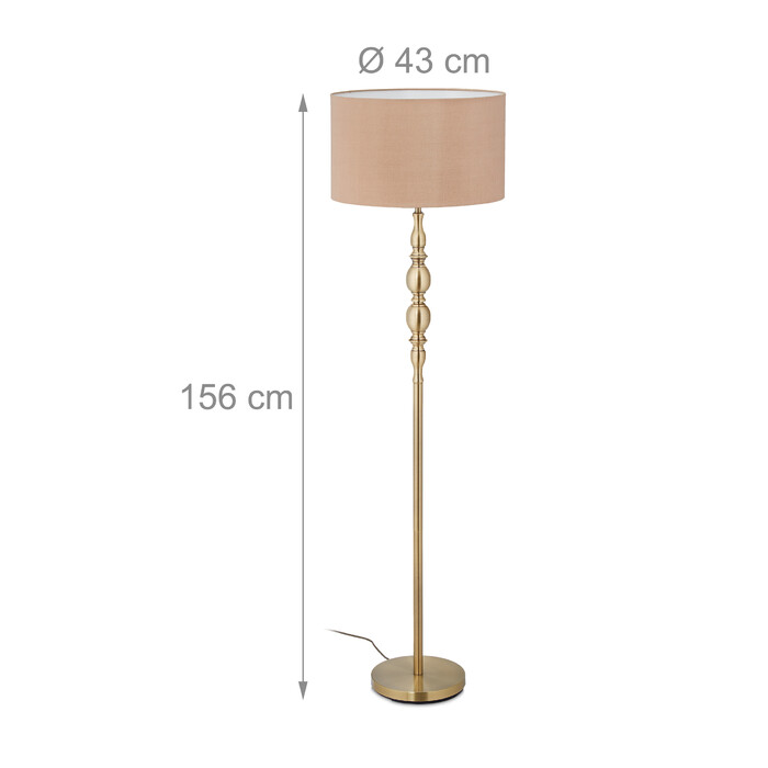 Relaxdays Standing Lamp Living Room Beige