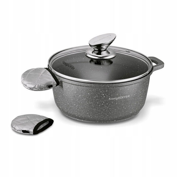 Набір алюмінієвих каструль Konighoffer Pollo Grey, 12 предметів