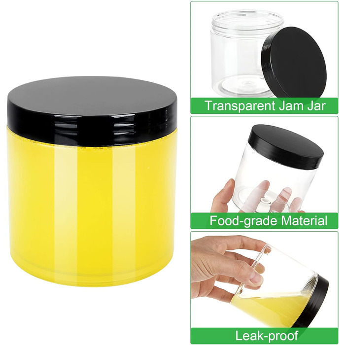 Набір контейнерів для зберігання 16 шт. по 500 мл з кришкою, BPA-Free, прозорі пластикові контейнери для продуктів та солодощів