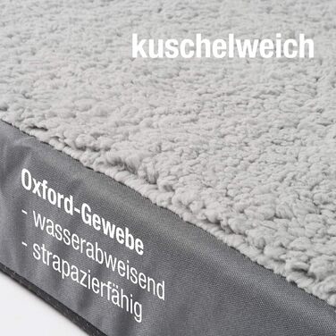JAMAXX Orthopedic Dog Bed - Joint-Friendly Memory Foam Visco - Washable, Removable Lambskin Cover/Water-Repellent Oxford Fabric - Robust and Cozy Dog Bed PDB1012, 90x65 (M), Grey