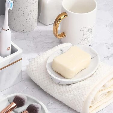 Підставка для мила MYLERCT, 11.5 x 10 см, з ефектом мармуру, для ванної кімнати та кухні