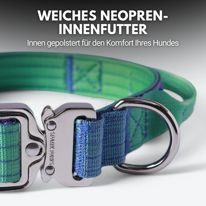 Тактичне нашийник для собак Spark Paws – міцний, преміум-якість, для великих та середніх собак (Lime Wave, XS: 9-18 кг [2.5 см])