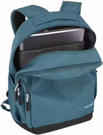 Travelite Carry-on Backpack with Padded Laptop Compartment, 15.6-inch Laptop Backpack, KICK OFF, Daypack for Travel and Sports, 45 cm, 22 Liters (Petrol)