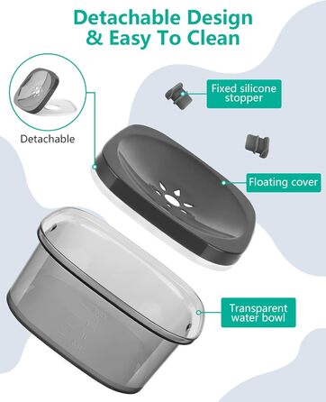 Миска для собак PETTOM 2L, проти проливання, чорна