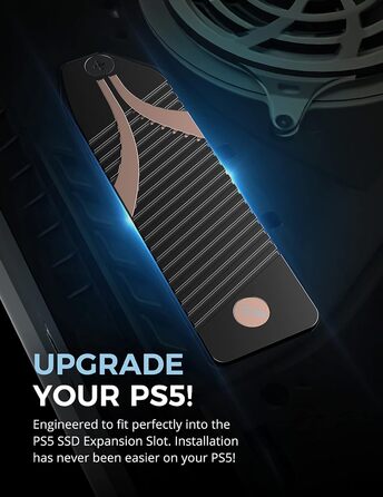 Радіатор охолодження Sabrent M.2 SSD NVMe з алюмінію з термопадом, HeatPipe, сумісний з PC, Desktop, PS5