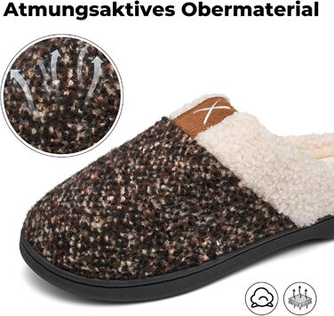 Тапочки зимові Mishansha для чоловіків та жінок, утеплені, з пам'яттю, з плюшу, білі (40/41 EU, Кофе)