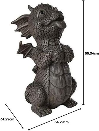 Pacific Giftware Garden Statue Begging Dragon Making a Face 26 cm - Garden Dragon Fantasy Decor Statue Planter
