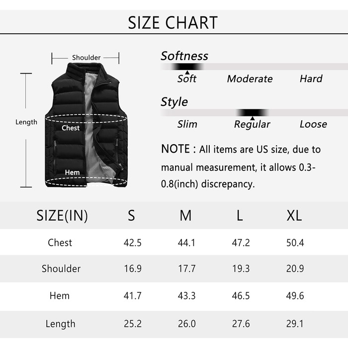 Чоловіча утеплена жилетка Vcansion для активного відпочинку, чорна