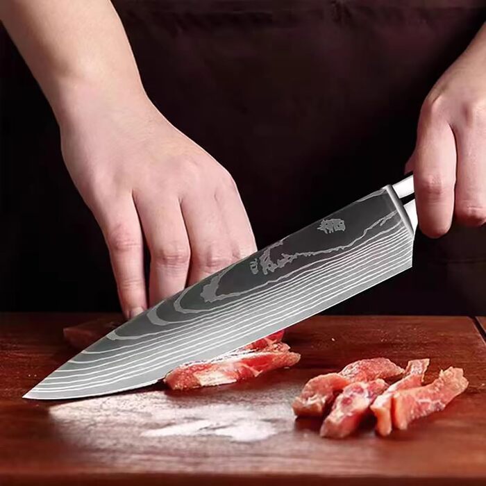 Набір кухонних ножів Camkum 3 шт: кухонний ніж, ніж Nakiri, ніж для фруктів. З нержавіючої сталі EN1.4116, подарункова упаковка