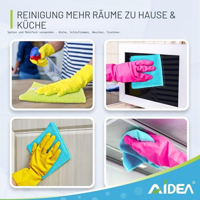 Серветки з мікрофібри для прибирання AIDEA, універсальні ганчірки для вікон, посуду та пилу, 30x30 см, 100 шт