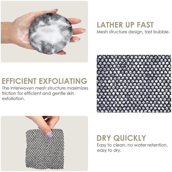 Скрабер для тіла INNERNEED з м'якого силікону харчового класу, душова щітка, щітка для очищення рук, ніжне пілінгування та хороша піна, (Набір 6) 2 захисних чохли
