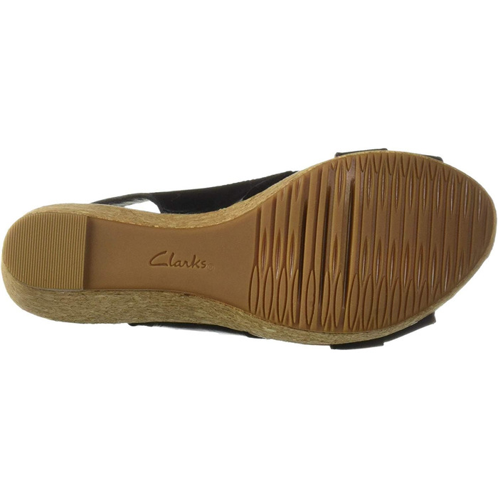 Босоніжки Clarks Annadel Eirwyn на танкетці, шкіра, чорні, широка колодка 44 EU