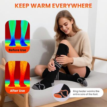 Електричні гріючі шкарпетки LAMA 6000mAh, унісекс, для зимових видів спорту та відпочинку на природі