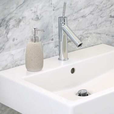 Дозатор для мила Relaxdays 300 мл, наповнюваний, для ванної/кухні, з нержавіючої сталі, пісок, полірезин