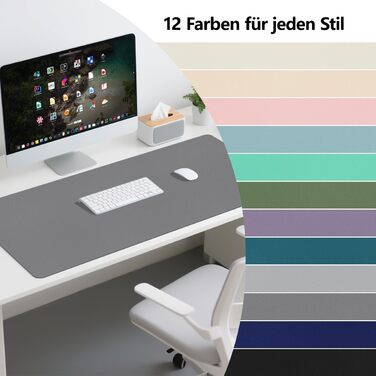 Килимок для столу Zindoo XL 100x40 см антрацит: захист від подряпин, водостійкий, для миші та письма