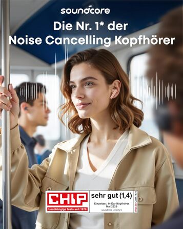 Soundcore Liberty 5 - бездротові навушники Anker з активним шумозаглушенням (ANC), Dolby Audio, швидкою зарядкою та 6 мікрофонами (Колір: Персиково-рожевий)