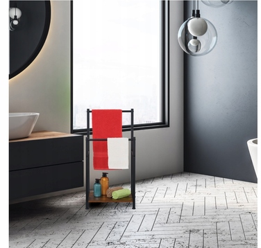 Рушниківець з двома перекладинами та полицею для рушників у ванну кімнату