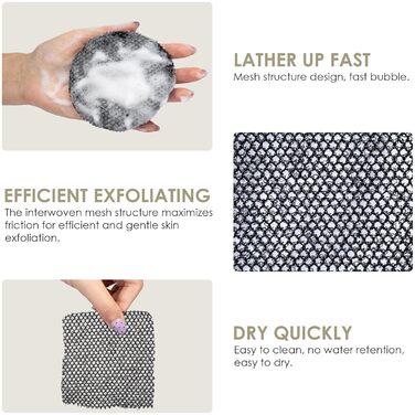 Скрабер для тіла INNERNEED з м'якого силікону харчового класу, душова щітка, щітка для очищення рук, ніжне пілінгування та хороша піна, (Набір 6) 2 захисних чохли