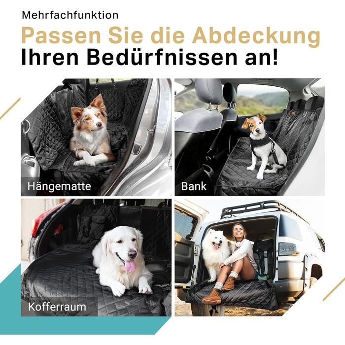 Захист для автосидіння для собак PETPROVED: водонепроникний, з аксесуарами. Захист заднього сидіння авто, автодеки для собак