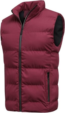 Чоловіча степкова жилетка YOUTHUP для зими, спорту та відпочинку. Тепла безрукавка з коміром, червона, L. Модель LHB-01