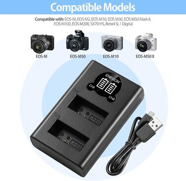 Акумулятор ENEGON LP-E12 1200mAh для Canon EOS M50, M50 Mark II, M, M2, M10, M100, M200, Rebel SL1, 100D, Kiss X7, PowerShot SX70 HS