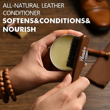 Henviro Leather Shoe Care Set for Men – 13-Piece Shoe Polishing Set, Leather Boot Care, Shoe Care Set, Birthday and Christmas Gift