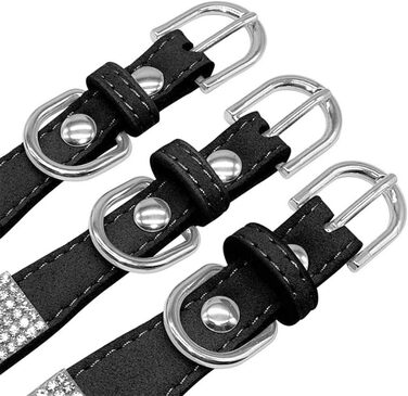 Набір для собак та котів: блискучий нашийник та поводок зі стразами, чорний. Нашийник, шлейка, поводок для собак та котів.