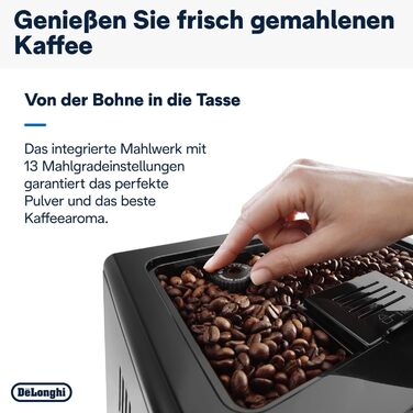 De'Longhi Eletta Evo ECAM 46.860.B Fully Automatic Coffee Machine with LatteCrema Milk System, Cappuccino and Espresso at the Touch of a Button, LCD Display and Sensor-Touch Buttons, black
