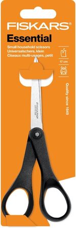 Ножиці Fiskars Essential 18 см, чорні, з якісної сталі та пластику