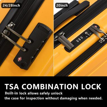 Набір валіз TydeCkare 20/28' (55x39x20/66x46x23 см), з відділенням для ноутбука, TSA-замок, ABS+PC, помаранчевий