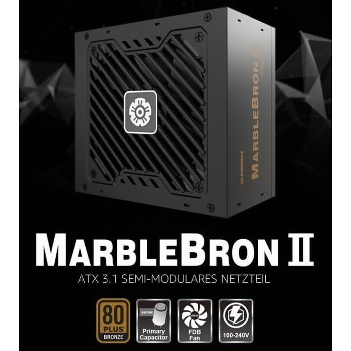Блок живлення Enermax MarbleBron II 850W, модульний, сертифікат 80+ Bronze, ATX 3.1, 2x PCIe 6+2