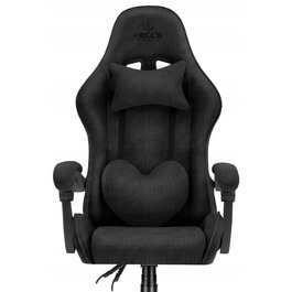 Ігрове офісне крісло HELL'S CHAIR Rainbow Black, обертове, тканина