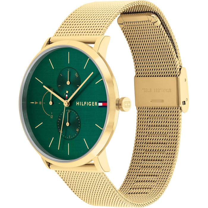 Годинник Tommy Hilfiger для жінок: кварцовий, з трьома додатковими циферблатами, водостійкий (3ATM), з ремінком з шкіри або нержавіючої сталі (з плетеним або з ланцюжком), зелений