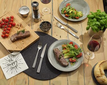 RÖSLE ELEGANCE Steak Set, 12-Piece – High-Quality Steak Set for 6 People made of Stainless Steel 18/10 and Special Blade Steel – Highly Polished, Dishwasher-Safe, in Elegant Gift Box, 12-Piece Steak Set