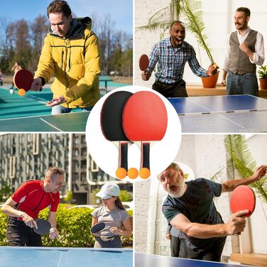 Набір для настільного тенісу Binnan: 2 ракетки та 3 м'ячі з сумкою. Підходить для початківців, сім'ї та професіоналів