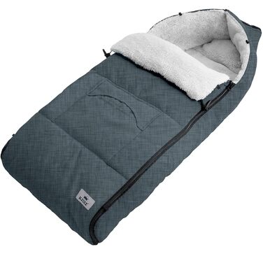 Kidiz® Baby Footmuff Baby Footmuff Winter Footmuff Car Seat with Zipper Snuggle Sack Baby Blanket Stroller Washable, Lockable Headrest, Pocket, Suitable for All Strollers, Jeans Grey