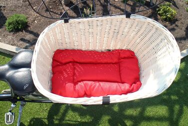 Корзина для собак на багажник Marcus Hundefahrradkorb XXL з плетіння з лози та металевою сіткою, з подушкою