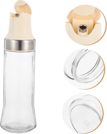 CIYODO Automatic Open and Close Oil Bottle, Auto-Vinegar Bottle, Sauce Bottle, Vinegar and Oil Spout, Sauce Bottle, Sauce Bottles, Vinegar Jar, Clear Vinegar Bottle, Silica Gel White
