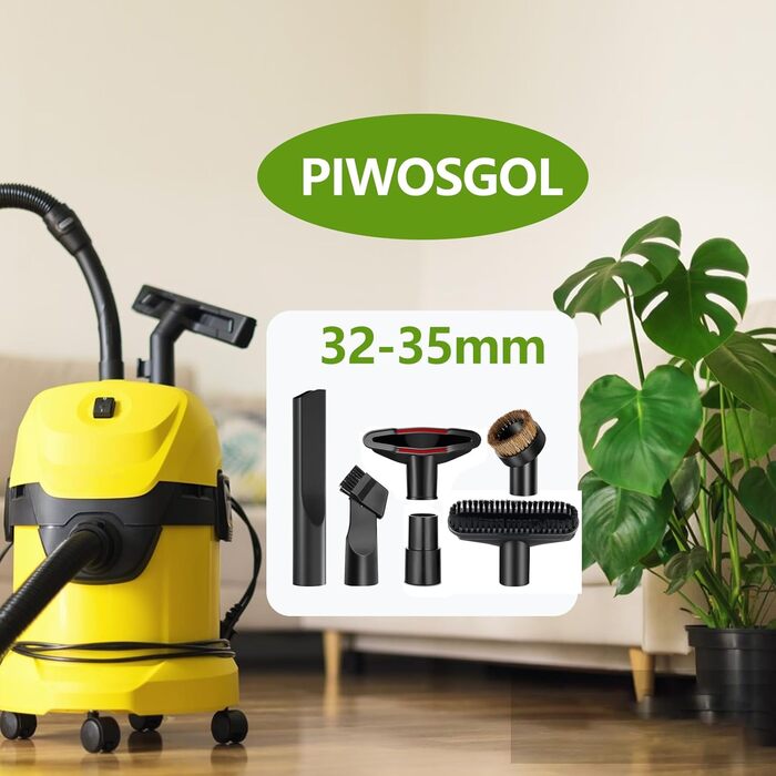 Насадки для пилососа PIWOSGOL7Stk - універсальний комплект для прибирання, 32/35 мм
