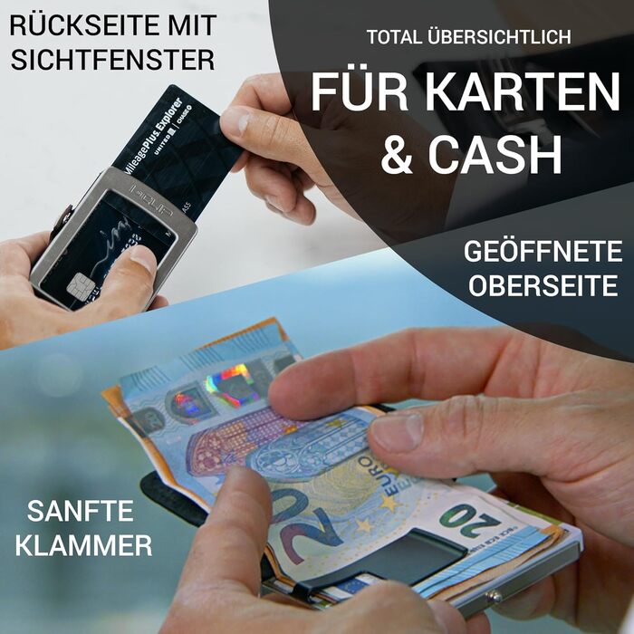 I-CLIP Original Mini Wallet with Money Clip - Slim Wallet - Small Wallet - Premium Wallet - Card Holder - Pure Black