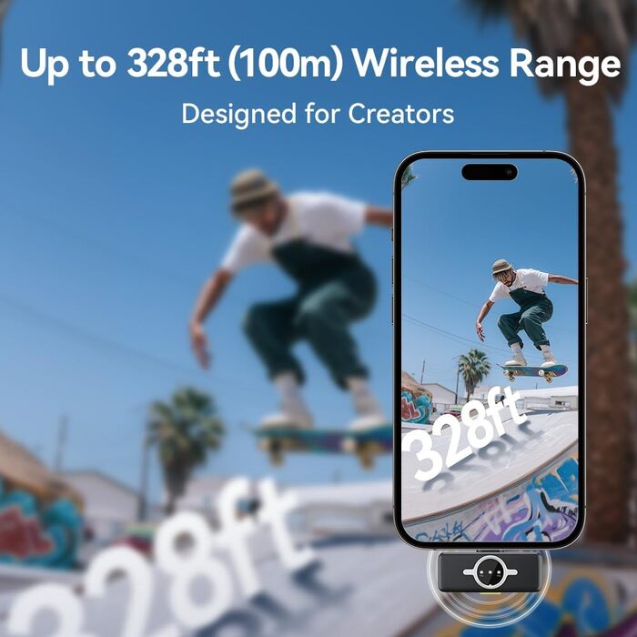 Мікрофон-лапка 1MORE бездротовий (2TX + 2 RX + кейс) для iPhone/Android/PC, шумозаглушення, 48kHz/24-Bit, 100м, 18год, відеозйомка, Vlog