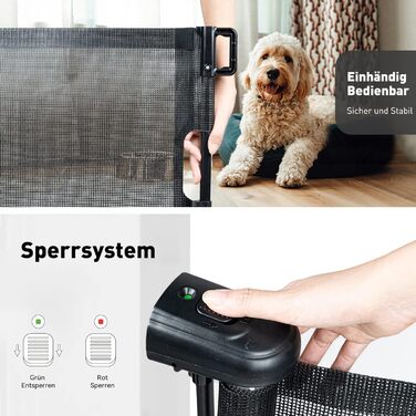 Захист для сходів: розтяжний захист від падіння для дітей та домашніх тварин (140 см, чорний)