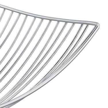 Relaxdays Rectangular Fruit Bowl in Silver