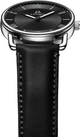 Годинник чоловічий LN LENQIN вологостійкий військовий з комфортним ремінцем, спортивний, чорний