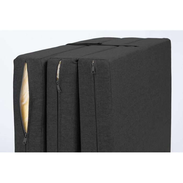 Складний матрац Sunnypillow Premium 120x195x15 см, 3-секційний, товщина 15 см, знімний чохол, чорний, гостьовий та дорожній, пінополіуретан