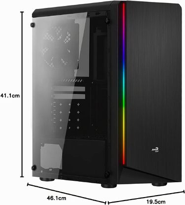 Корпус для ПК AeroCool RIFT ATX, RGB підсвітка (13 режимів), 120мм вентилятор, чорний