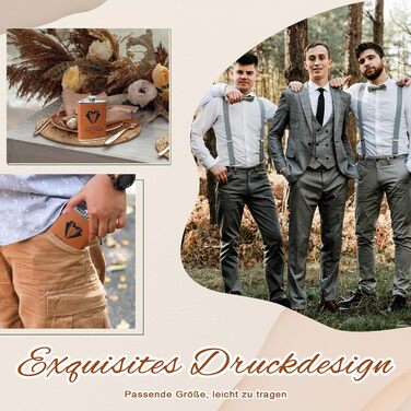 Фляга для дружби на весілля з гравіюванням, 8oz, 4 стаканчики, воронка, подарункова коробка, нержавіюча сталь, для чоловіків