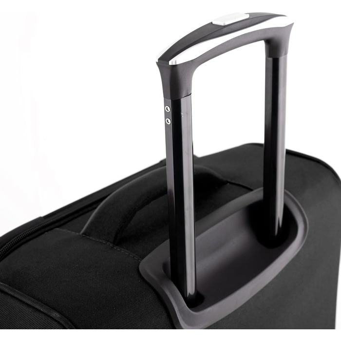 Чемодан NOWI Korfu Weichschaen Troey – середній, тканинний, 50 літрів, 4 колеса та кишеня | Легкий дорожній чемодан для жінок та чоловіків (XL, чорний)