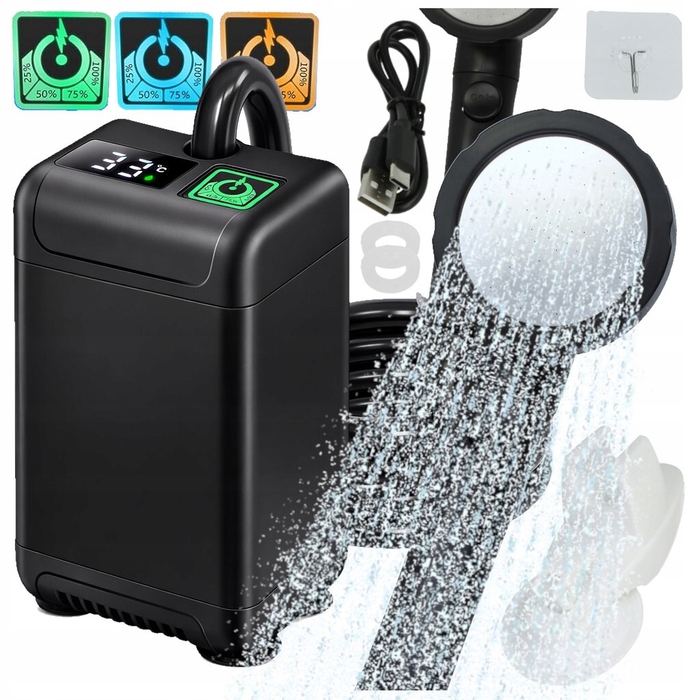 Портативний туристичний кемпінговий душ з акумулятором 7800mAh